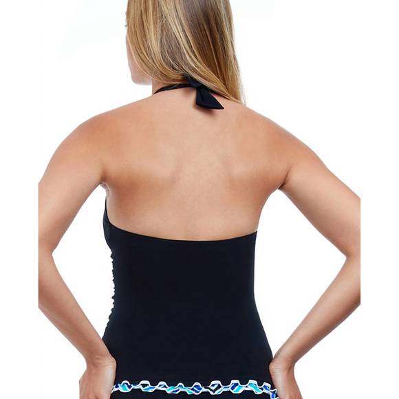 NEW PROFILE BY GOTTEX halter tankini top in tempo black - Picture 2 of 2